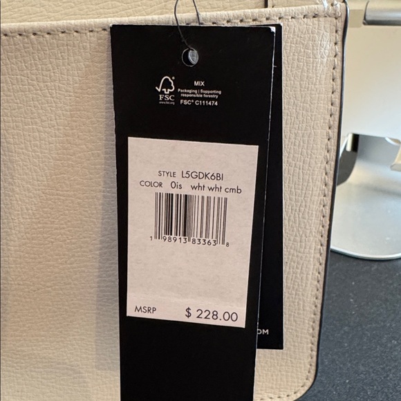 Karl Lagerfeld Off White Bag with Gold and Silver Studs - Picture 4 of 6